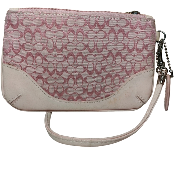 Coach Baby Pink Monogram Wristlet - Picture 2 of 8